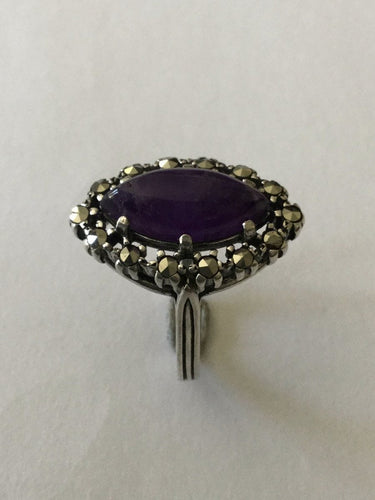 Bague 54 Bague Améthyste, quartz & marcassites 58 Facettes 602317