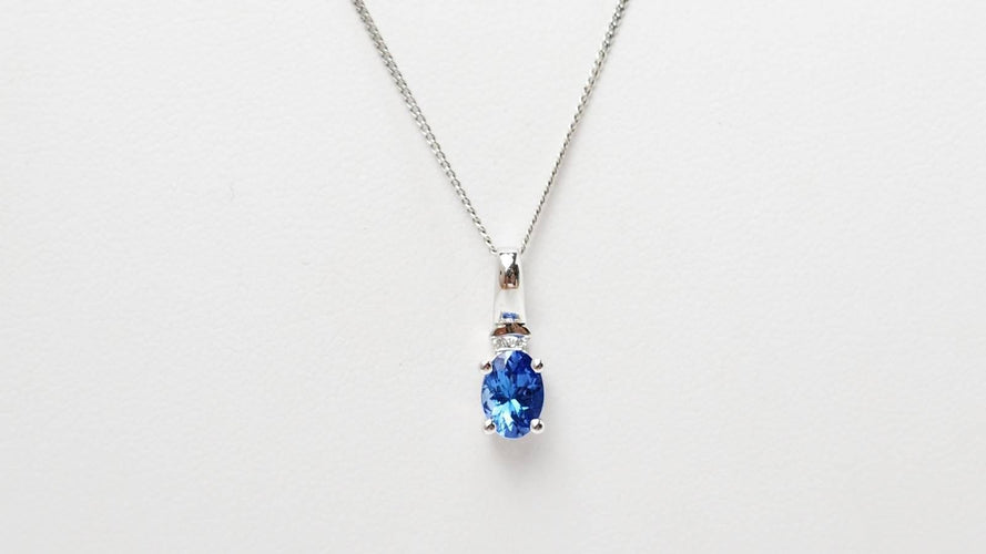 Collier Collier en or blanc, tanzanite et diamants 58 Facettes 32628
