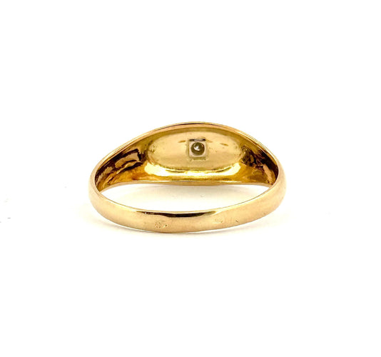 Bague 67 Chevalière homme or bicolore et diamant 58 Facettes