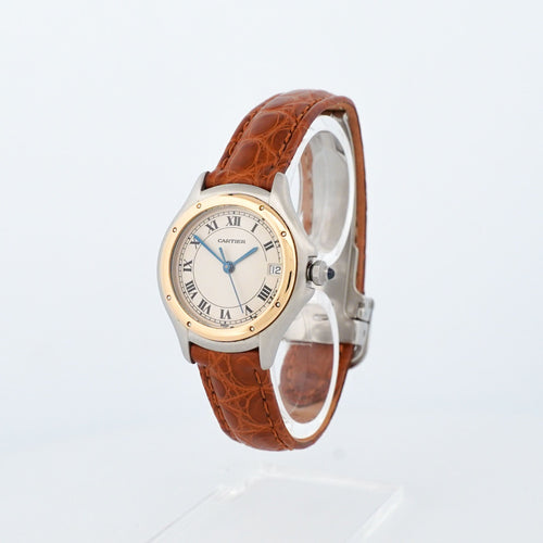 CARTIER - Panthère Cougar Relógio - Mostrador romano marfim - SM 
