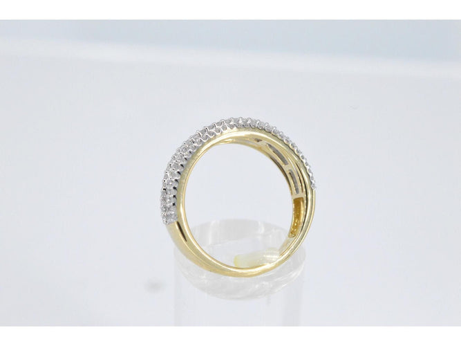 Bague 54 Bague en or avec cinq rangées de diamants 58 Facettes 2085