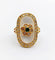 Bague 50.5 Bague marquise vintage or plaque de nacre, marguerite, émeraude et diamants 58 Facettes A03995