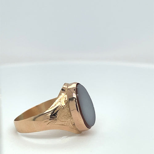 Bague 60 Bague ovale agate en or rose 58 Facettes