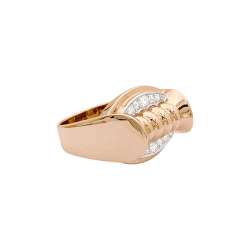 Bague 53 Bague vintage or rose, or blanc, diamants. 58 Facettes 34563