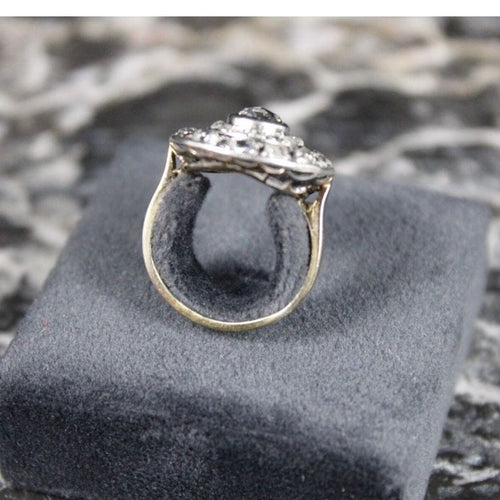 Bague 53 Bague Cible Art déco or blanc et diamants 58 Facettes