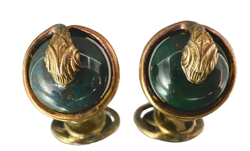 Boucles d'oreilles Boucles d'oreilles or jaune et jaspe 58 Facettes