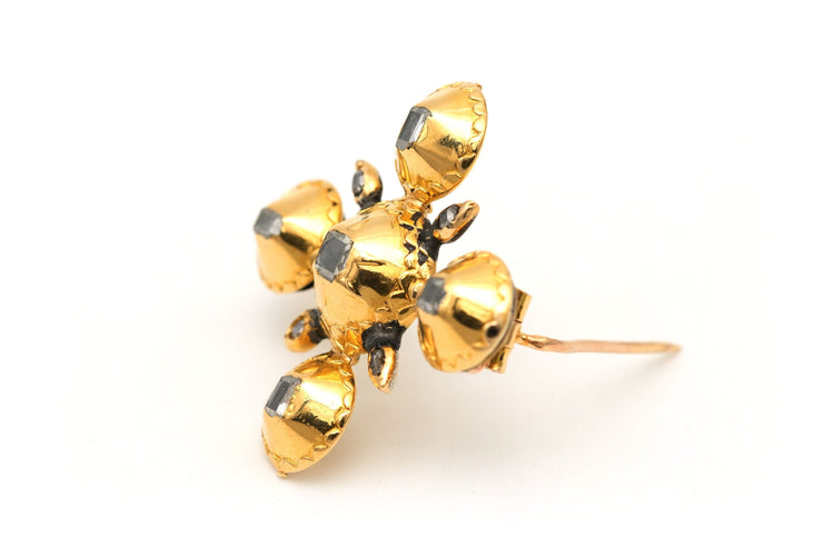 Broche Broche Napoléon III or jaune diamants taille rose 58 Facettes 13962