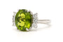 Bague 56 Bague contemporaine - Bague en or blanc 18 carats, péridot et diamants 0,66 ct 58 Facettes 23249