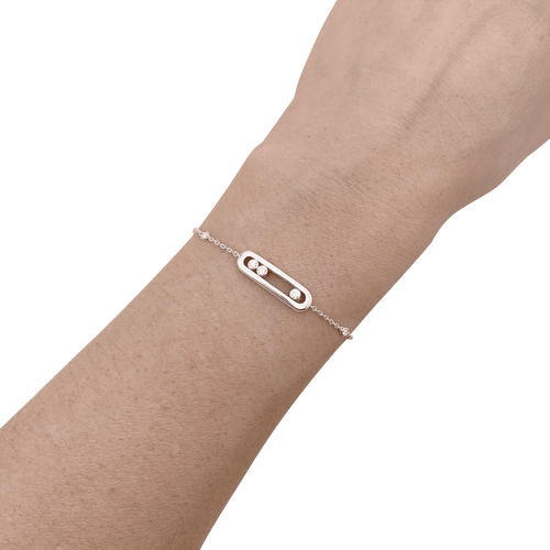 Bracelet Bracelet Messika, "Baby Move", or blanc, diamants. 58 Facettes 34430