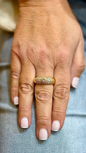 Bague 60 Bague jonc en or jaune 18 carats et diamants 58 Facettes
