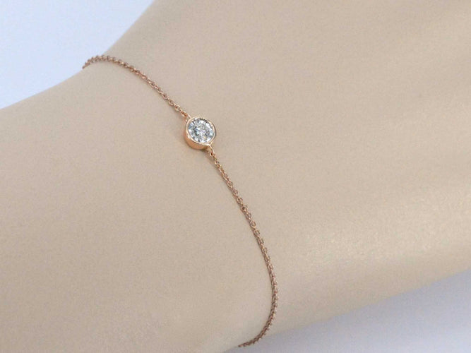 Bracelet Bracelet en or rose avec diamant 0,10 carat 58 Facettes 2237