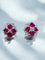 Boucles d'Oreille 8 Rubis Taille "coeur",  Diamants, Or 18 Carat 58 Facettes 7831 A