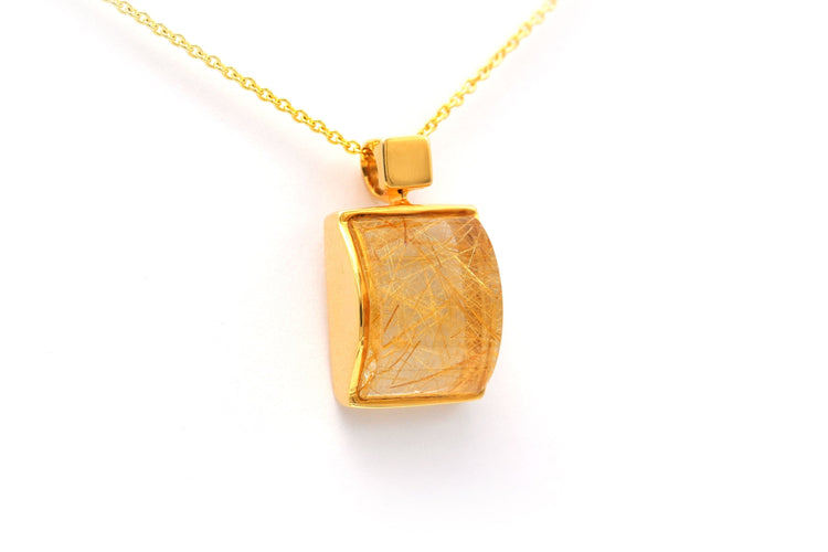 Pendentif Pendentif en or jaune et quartz rutilé 58 Facettes 19815