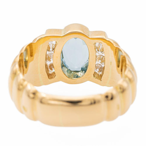 Bague 53 Bague Bandeau Or jaune Topaze, Diamant 58 Facettes 2381954CN