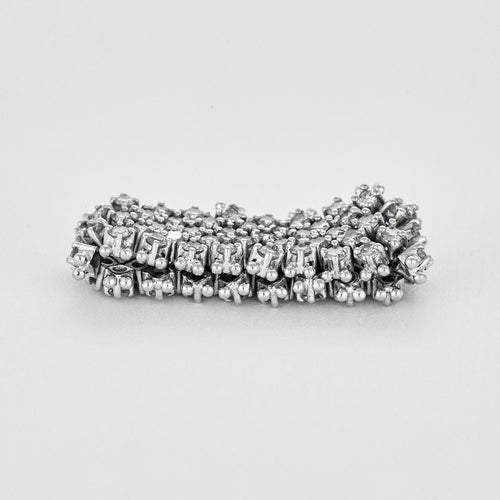 Bague 64 Bague souple, or gris et diamants 58 Facettes 250214