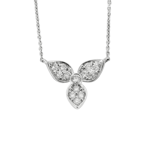 Collier or blanc pendentif en diamants