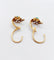 Boucles d'oreilles Dormeuses or jaune, cabochons de turquoises sur monture en fleur (circa 1900) 58 Facettes A05448