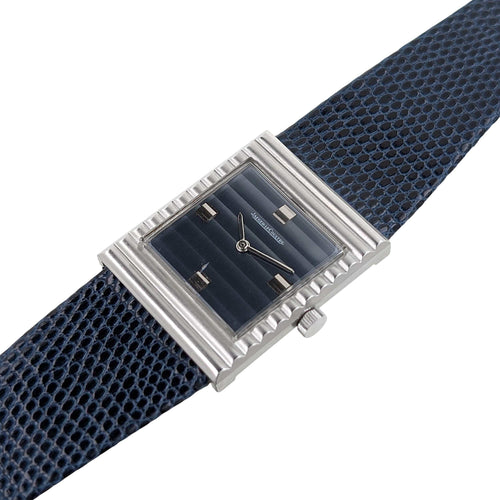 Montre Jaeger-LeCoultre Vogue 9120 42 Blue Dial Rectangular Waved Case Circa 1970 58 Facettes