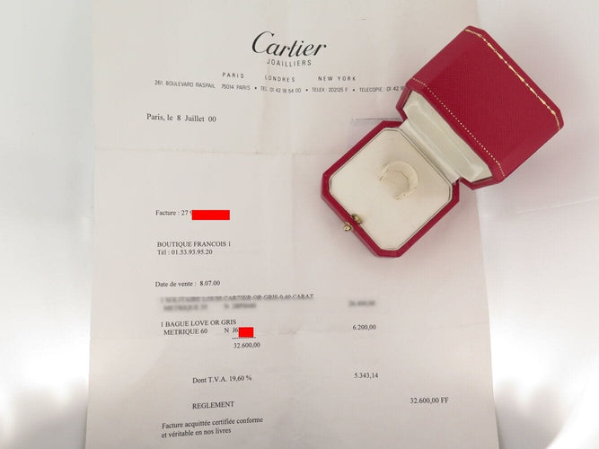 Bague 60 vintage bague CARTIER love classique crb4084700 t60 en or blanc 58 Facettes 271840