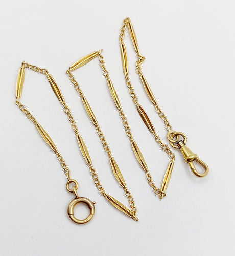 Montre Chaîne giletière de montre antique or jaune 18k maillons finement travaillés (circa 1900) 58 Facettes A05186