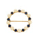 Yellow gold crown brooch, pearls and sapphires