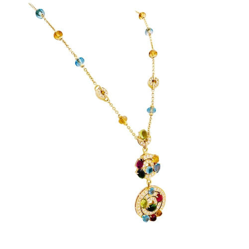 Collier Collier BULGARI "Astrale", or jaune, diamants et pierres de couleur. 58 Facettes 34838