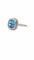Bague 53 Bague en or blanc topaze bleue et diamants 58 Facettes