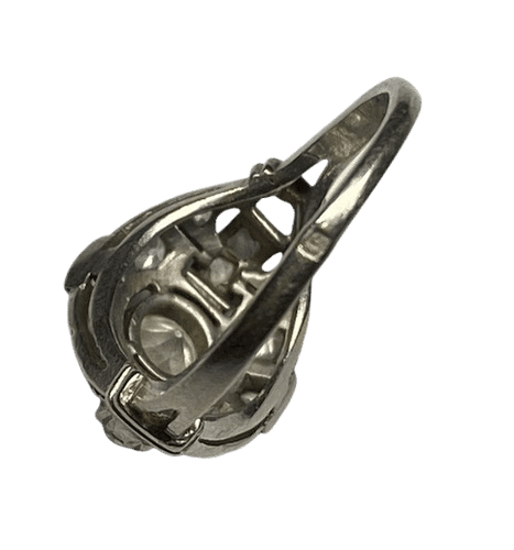 Bague 51 BAGUE ART DECO PLATINE ET DIAMANTS 58 Facettes