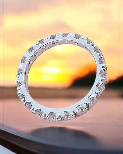 Bague Bague alliance américaine diamants or blanc 58 Facettes AA 1671