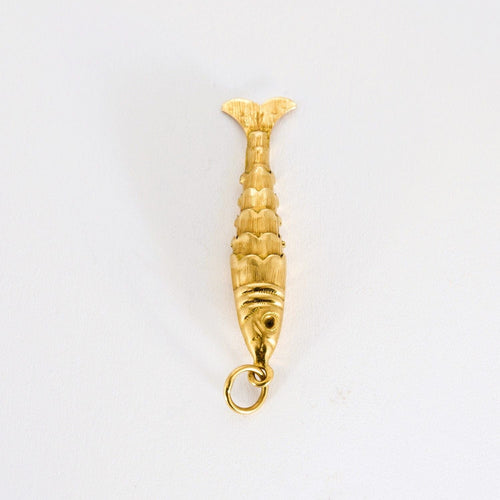Colgante articulado de pez en oro amarillo