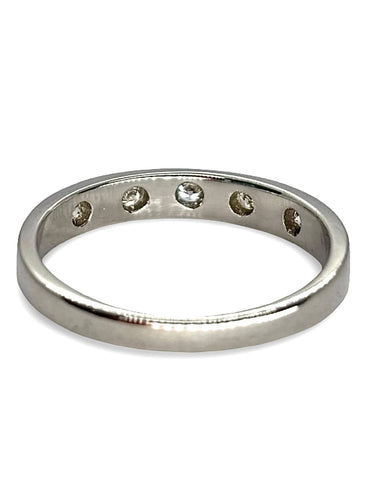 Bague 54 Alliance or blanc et diamants 0,15 ct 58 Facettes 1178