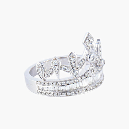 Bague 53 Bague Couronne Diamants 58 Facettes AB594