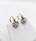 Boucles d'oreilles Dormeuses anciennes en or 18k et diamants taille rose (circa 1890) 58 Facettes A06468