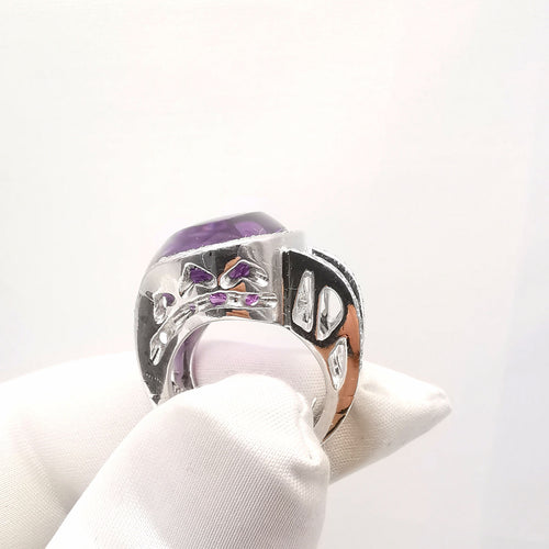 Bague 51 Bague améthyste et diamants 58 Facettes