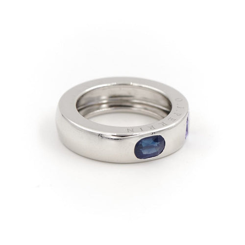 Bague 41 O.J. Perrin Bague Jonc  Or blanc Saphir, Tanzanite 58 Facettes 1582973CN