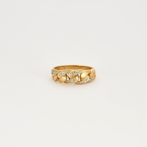 Bague Bague maille gourmette 4 diamants 58 Facettes LP548