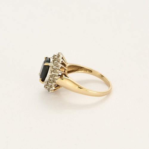 Bague 56 Bague en or jaune et or blanc, saphir et diamants 58 Facettes B250591