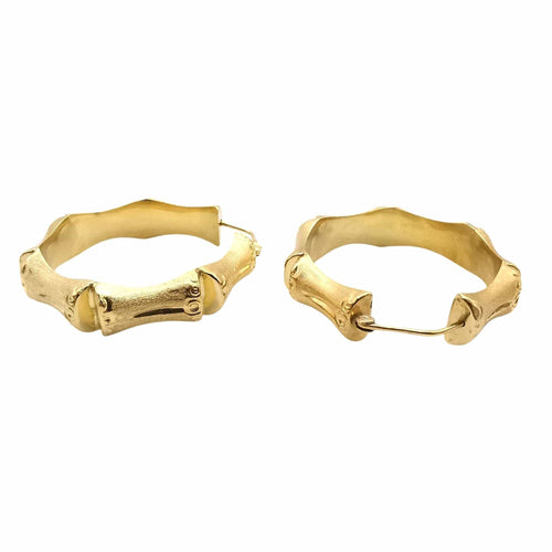 Boucles d'oreilles Boucles d'oreilles créoles bambous en or 58 Facettes