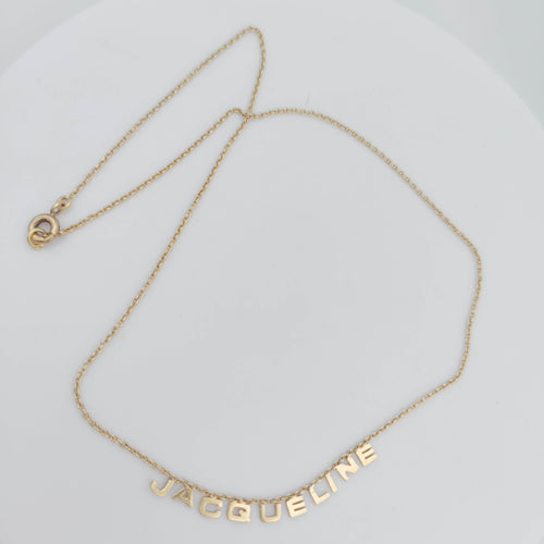 Collier Collier vintage en or avec le prénom Jacqueline 58 Facettes