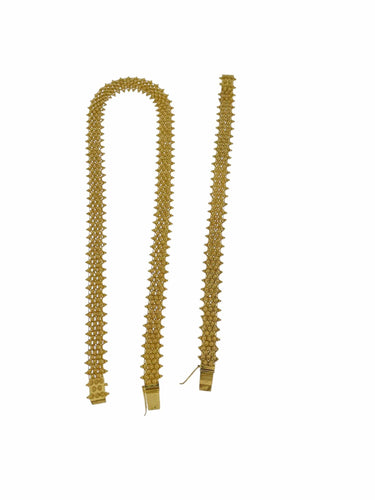 Bracelet Bracelet et collier portugais en or jaune 19 carats 58 Facettes