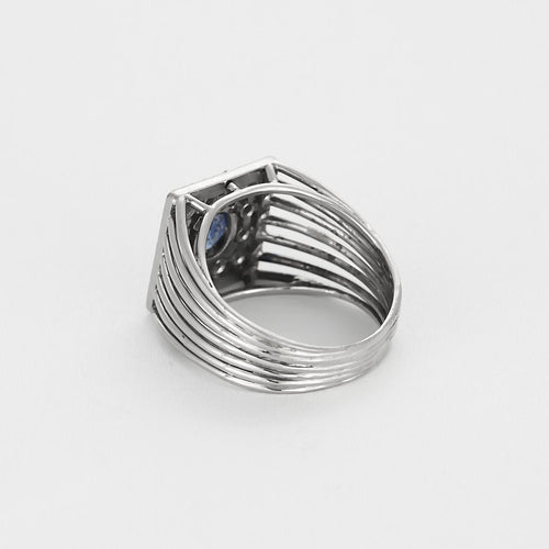 Bague 56.5 Bague en or blanc 18K saphir 58 Facettes BEA33763