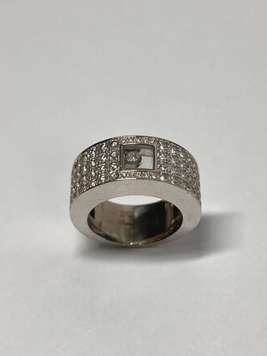 Bague 53 CHOPARD - bague en or blanc happy diamonds 58 Facettes