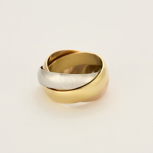 Bague 54 CARTIER - Trinity - Bague trois anneaux en or de trois couleurs 58 Facettes MON0836