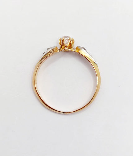 Bague 49.5 Bague antique or rose diamant taille ancienne (circa 1900) 58 Facettes A05142