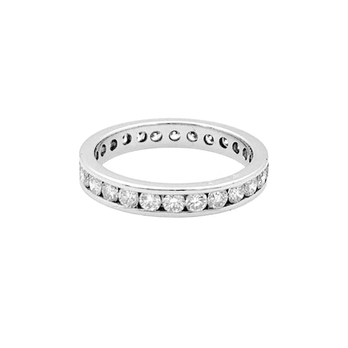 Bague 54 Alliance tour complet platine et diamants. 58 Facettes 35121