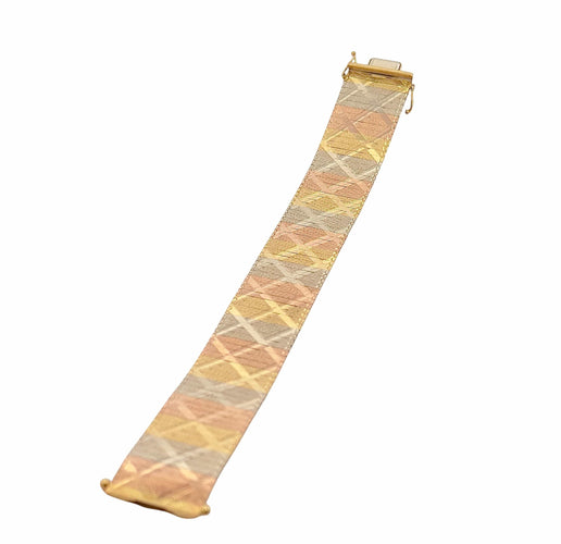 3-kleuren gouden set, lintketting en armband