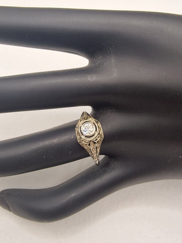 Bague 57 Bague solitaire ancienne début 1900 58 Facettes