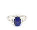 Bague 53 Bague or blanc, Tanzanite 2, 23 Carats, Diamants 0, 14 Carat 58 Facettes