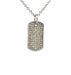 Collier Chaîne et pendentif plaque GI or blanc et diamants 58 Facettes