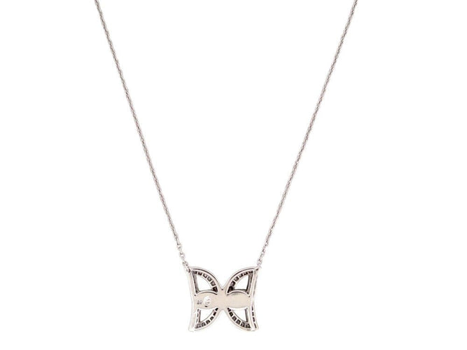 Collier collier pendentif papillon 58 diamants 0.35ct or blanc 18k 6gr 58 Facettes 266988